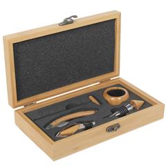COFFRET FIBRE BOIS NATUREL DE SERVICE VIN 5PCS