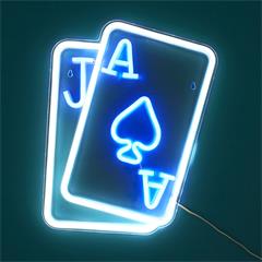 LAMPE EFFET NEON CARTES A JOUER