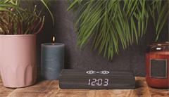 REVEIL CHARGEUR BOIS NOIR