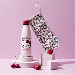 COFFRET BOUTEILLE ISOTHERME HELLO KITTY GIRL POWER