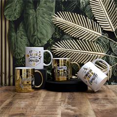 COFFRET DE 4 MUGS LA VIE EST BELLE EN FAMILLE