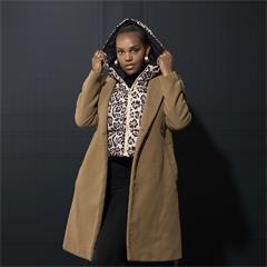 CAPUCHE DOUDOUNE REVERSIBLE LEOPARD