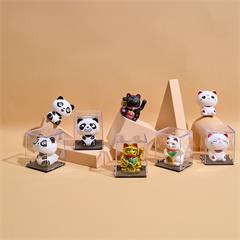 FIGURINES SOLAIRES CHATS ET PANDAS ASSORTIES