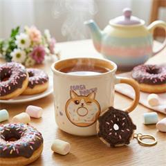 COFFRET MUG ET PORTE CLES DONUTS CORGI PARTY M12