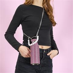 GOURDE PAILLETTES DIAMANT ROSE M12