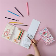 CARNETS COLORIAGES KAWAII ET CRAYONS ASSORTIS M12